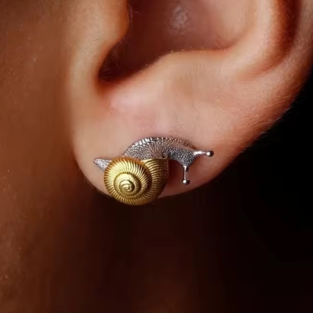 Snail Petite Gold Silver Earrings 35$